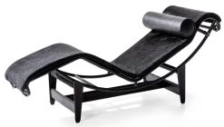 4 Chaise Longue à Reglage Continu Noire Liege