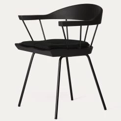 CB28 Spindle Chair 15 CB28 Spindle Chair -Möbel & Dekoration BassamFellows CB 28 Spindle Side Chair in Ebonized Ash with black powder coat with cushion 3 4 front credit MATTEO MEDNIOLA 1280x1280