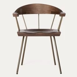 CB28 Spindle Chair 12 CB28 Spindle Chair -Möbel & Dekoration BassamFellows CB 28 Spindle Side Chair in solid Walnut and satin brass plate front credit MATTEO MEDNIOLA 1280x1280