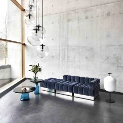 Plissée Stehleuchte -Möbel & Dekoration ClassiCon bell table selene pendant lamp deep tuft sofa plissee floor lamp vt photo elias hassos 1280x1280