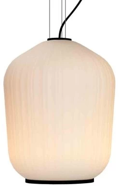 Plissée Pendelleuchte -Möbel & Dekoration ClassiCon plissee pendant lamp black glass white light 1280x1280