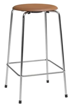 High Dot Counter Stool (4 Legs) -Möbel & Dekoration Dot Counter LeatherWalnut Chrome 1280x1280