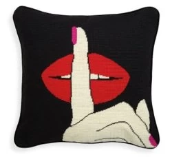 Kissen Hush Lips Needlepoint