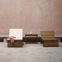 BK14 Adjustable Chaise -Möbel & Dekoration Kjaer BK14 Sunbed Teak BK16 Side Table Teak 1280x1280
