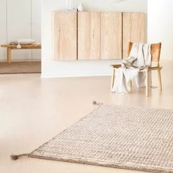 Wollteppich Grid -Möbel & Dekoration Woodnotes Grid wool carpet white camel 1280x1280