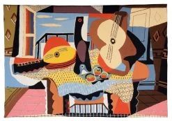 Wandteppich Mandoline Et Guitare